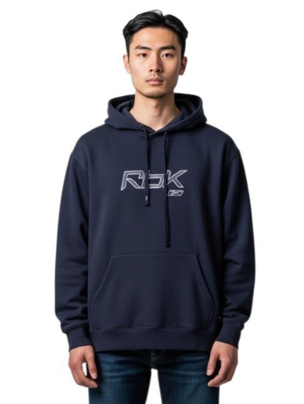 Rbk Sporty Blokecore Dark Blue Hoodie w Kangaroo Pocket men's medium
